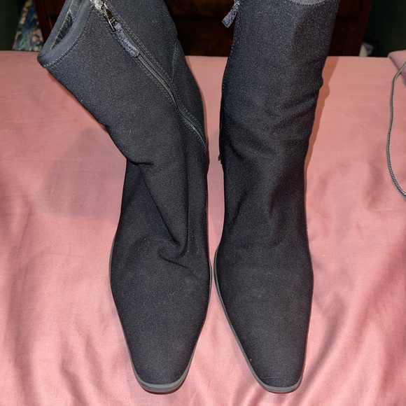 Prada Black Pointed Toe Sock Ankle Booties - Picture 3 of 6